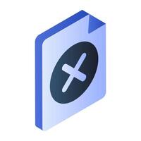 A unique design icon of wrong file vector