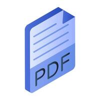 Editable design icon of pdf file vector