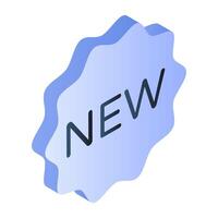 An icon design of new badge vector