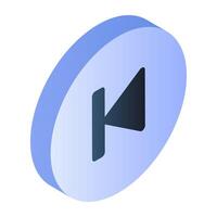 Conceptual isometric design icon of playback button vector