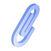 Editable isometric design of paperclip vector