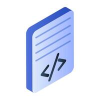Editable design icon of coding file vector
