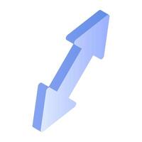 Editable isometric design of double Head arrows vector