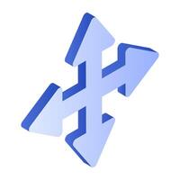 Modern style icon of four direction arrows vector