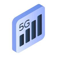 Editable design icon of signal bars vector