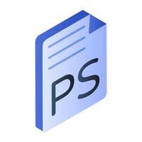 A unique design icon of ps file vector