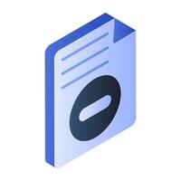 Editable design icon of delete file vector