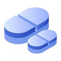 An editable design icon of pills vector