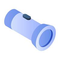 flat isometric icon of torch vector