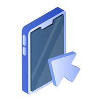 Creative design icon of mobile cursor vector