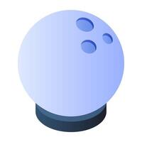 Editable design icon of bowling ball vector