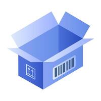 A unique design icon of open parcel vector