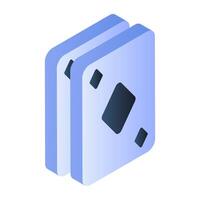 flat isometric of diamond card icon vector