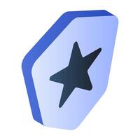 An editable design icon of security shield vector