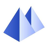 A unique design icon of mountains showcasing hills vector
