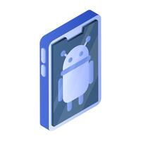 A colored design icon of mobile robot vector