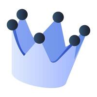 A flat isometric, icon of crown vector