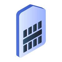 A creative design icon of mobile sim vector