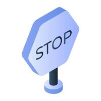 Modern design icon of stop board vector