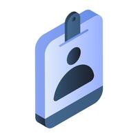 A modern design icon of I'd card vector