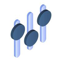 An editable design icon of equalizer vector