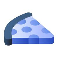 Editable design icon of pizza slice vector