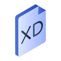 Editable design icon of xd file vector