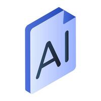 Editable design icon of ai file vector