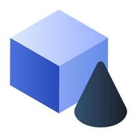 Math shapes, geometric shapes concept icon vector