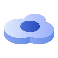 A flat isometric icon of fried egg vector