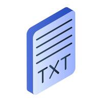 Trendy design icon of txt file vector