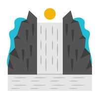 A colored design icon of waterfall landscape vector