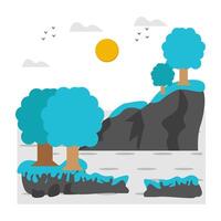 An eye catching design icon of mountain trees landscape vector