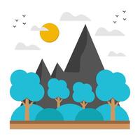 A unique design icon of mountains landscape vector
