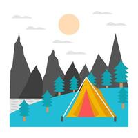 Trendy design icon of camp landscape vector