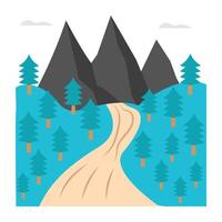 A colored design icon of trees trail landscape vector