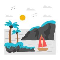Modern design icon of island landscape vector