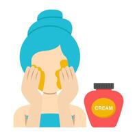 A beautiful design icon of applying cream vector