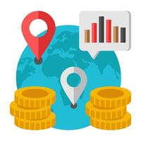 Premium design icon of global location vector
