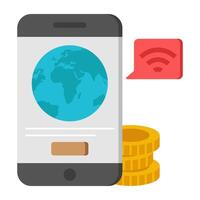 Modern design icon of mobile globe vector