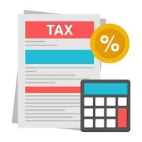 A flat design icon of tax paper vector