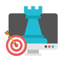 A colored design icon of online strategy vector