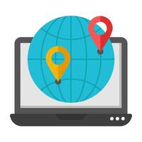 Creative design icon of global location vector