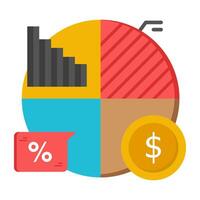 A beautiful design icon of pie graph vector