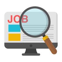 A beautiful design icon of search job vector