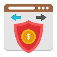 A flat design icon of financial security vector
