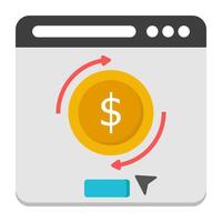 A beautiful design icon of web dollar reload vector
