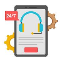 A colored design icon of online helpline vector