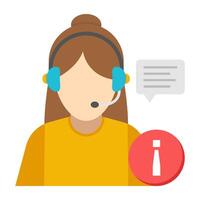A colored design icon of customer service representative vector