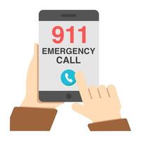 Perfect design icon of mobile 911 call vector
